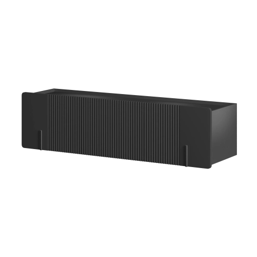 Szafka RTV Malmi 150 cm wisząca - czarny mat / czarny